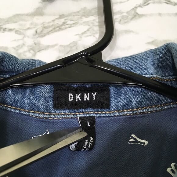 DKNY SEQUINS DENIM BUTTON UP LONG SLEEVE JACKET‎ GIRL LARGE - Picture 8 of 10